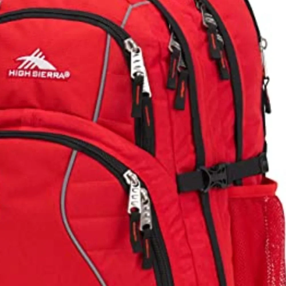 NWT High Sierra Backpack Waterproof Commute Hike Business Travel Laptop Red Gray